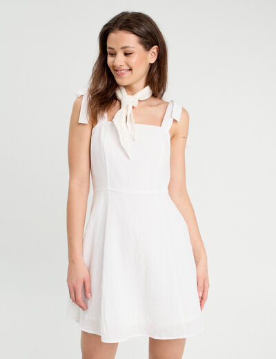 Robe chasuble trapèze blanc femme