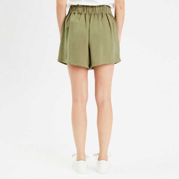 short droit taille haute vert kaki femme Short droit taille haute vert kaki femme