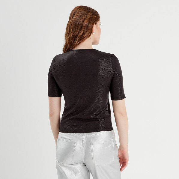 t shirt paillettes noir femme T-shirt paillettes noir femme