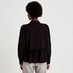 Chemise droite pliss&eacute;e col am&eacute;ricain noir femme