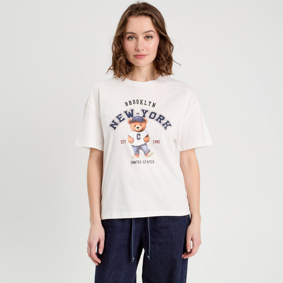 T-shirt manches courtes blanc femme