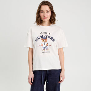 T-shirt manches courtes blanc femme