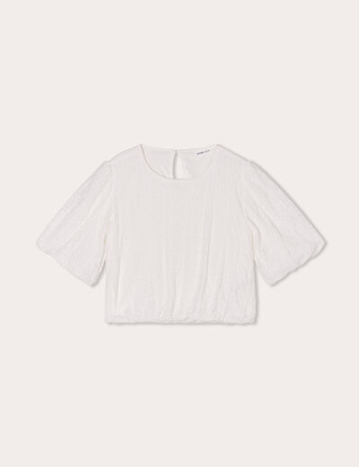 Blouse manches ballons ecru femme