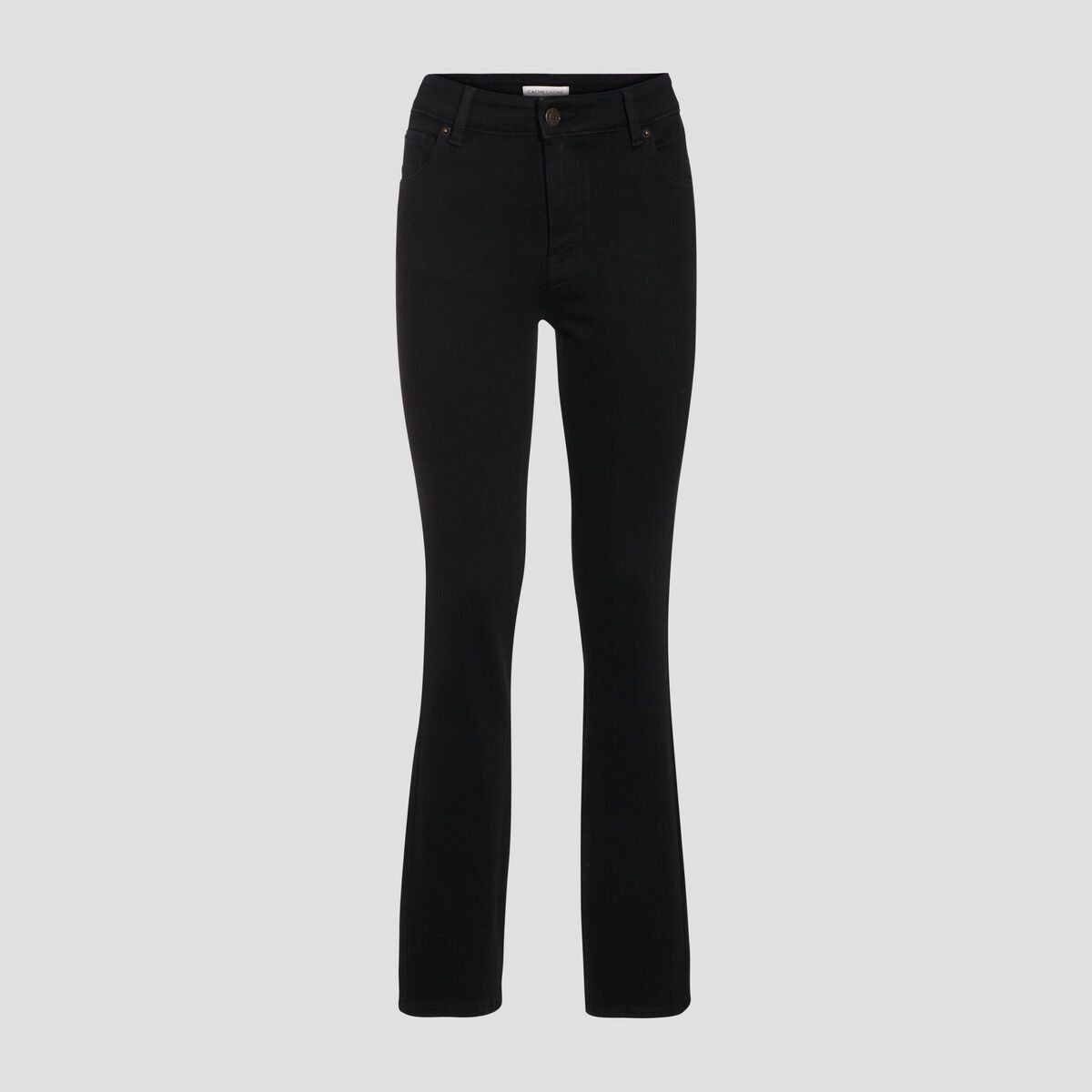 Jeans droit taille haute denim noir femme
