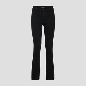 Jeans droit taille haute denim noir femme