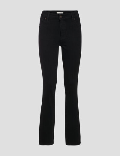 Jeans droit taille haute denim noir femme