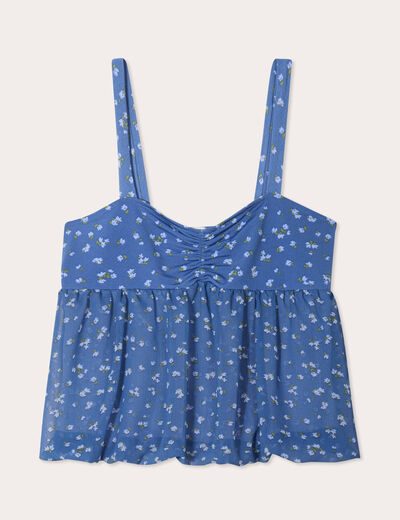 Top bretelles fines bleu foncé femme