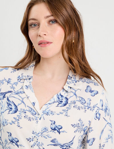 Chemise manches longues blanc femme