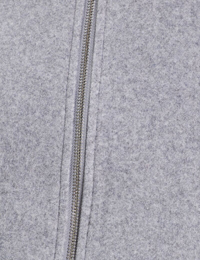Veste effet boule gris clair femme