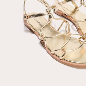 Sandales plates couleur or femme