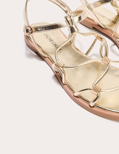 Sandales plates couleur or femme