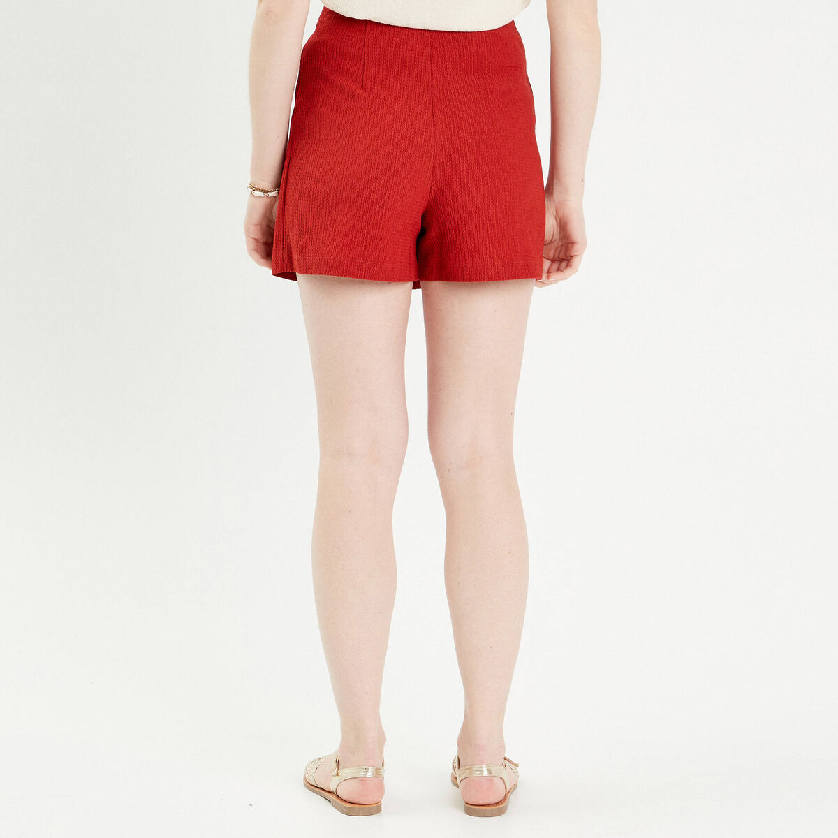 Jupe-short évasée vieux rose femme