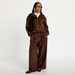 Veste effet boule col montant marron chocolat femme