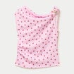 Top pliss&eacute; col bardot sans manches rose clair femme