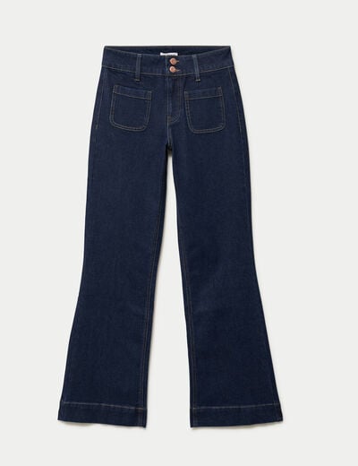 Jean bootcut taille haute denim brut femme