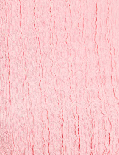 T-shirt manches courtes relief rose framboise femme