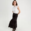 Jupe longue évasée noir femme