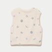 Gilet sans manches effet polaire col v ecru femme