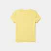T-shirt c&ocirc;tel&eacute; ajust&eacute; manches courtes jaune pastel femme