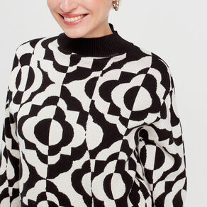Pull col montant blanc femme