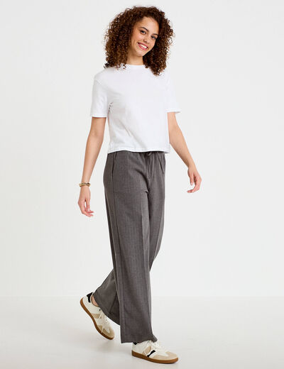 Pantalon bootcut taille standard gris femme