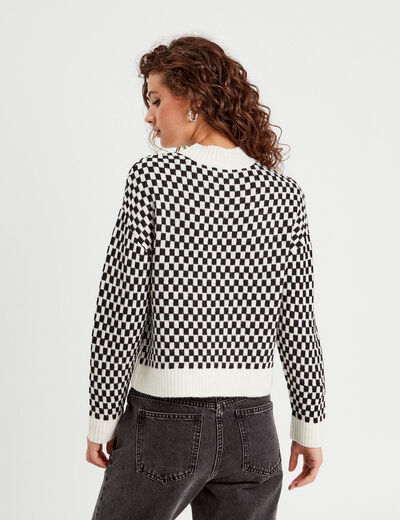 Pull col montant noir femme