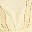 Blouse col rond manches courtes dentelle jaune pastel femme