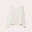 Pull ajour&eacute; manches longues dentelle blanc femme