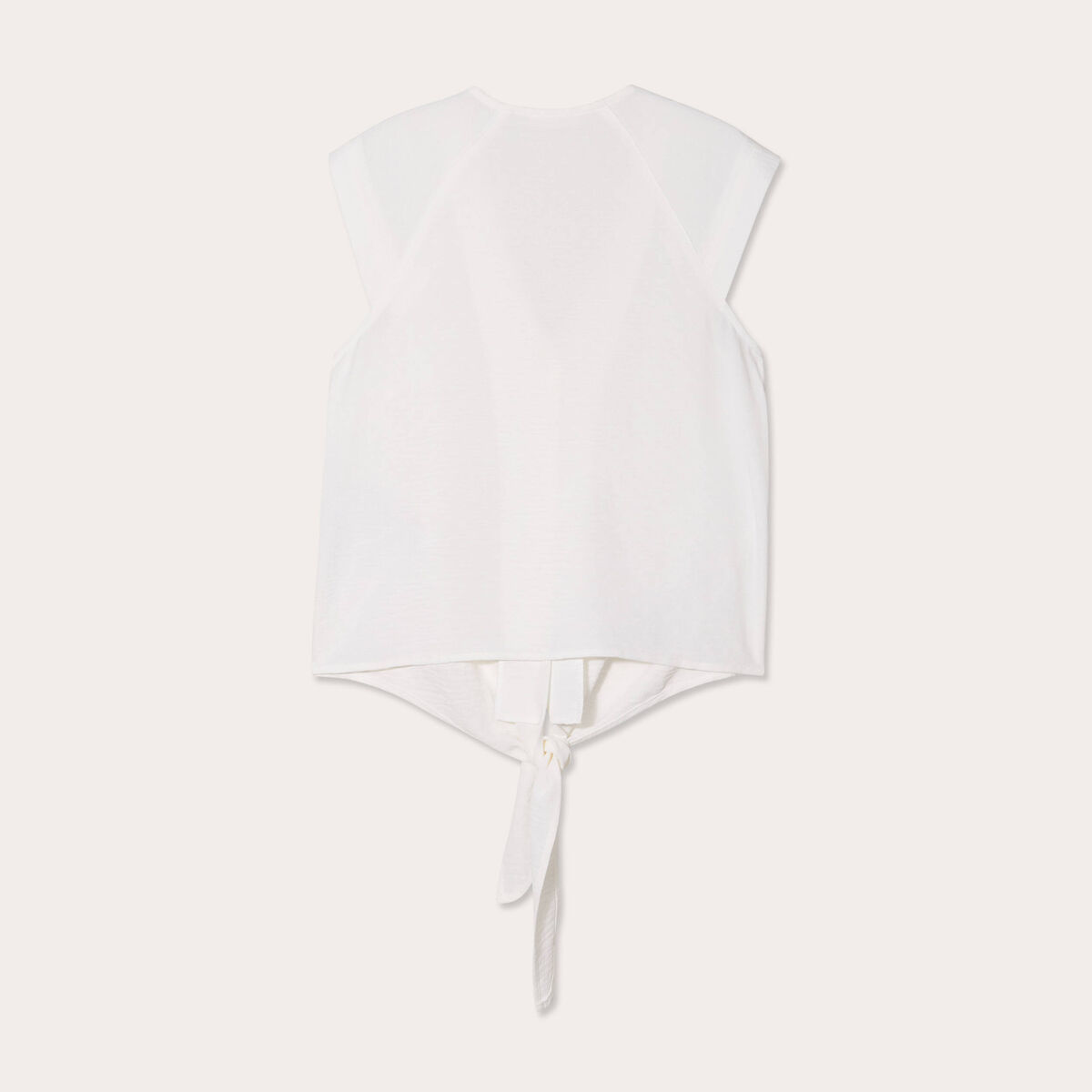 Blouse avec noeud ecru femme