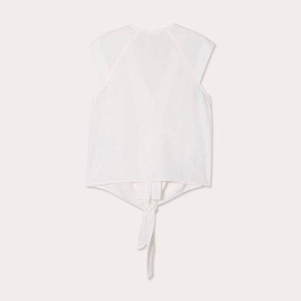Blouse avec noeud ecru femme