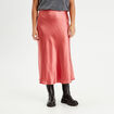Jupe midi évasée satin rose pastel femme