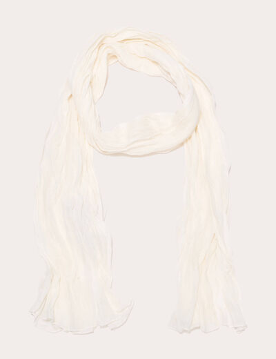 Foulard plissé blanc femme