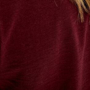T-shirt manches courtes violet foncé femme