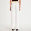 Pantalon large taille standard ecru femme