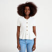 Top cintr&eacute; p&eacute;plum ecru femme