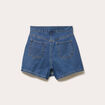 Jupe-short droite en jean denim stone femme