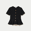Top cintr&eacute; p&eacute;plum noir femme
