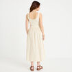 Robe longue &eacute;vas&eacute;e bi-mati&egrave;re ecru femme