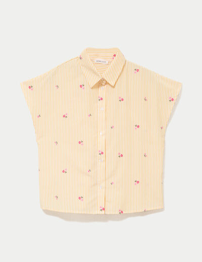 Chemise droite sans manches jaune femme