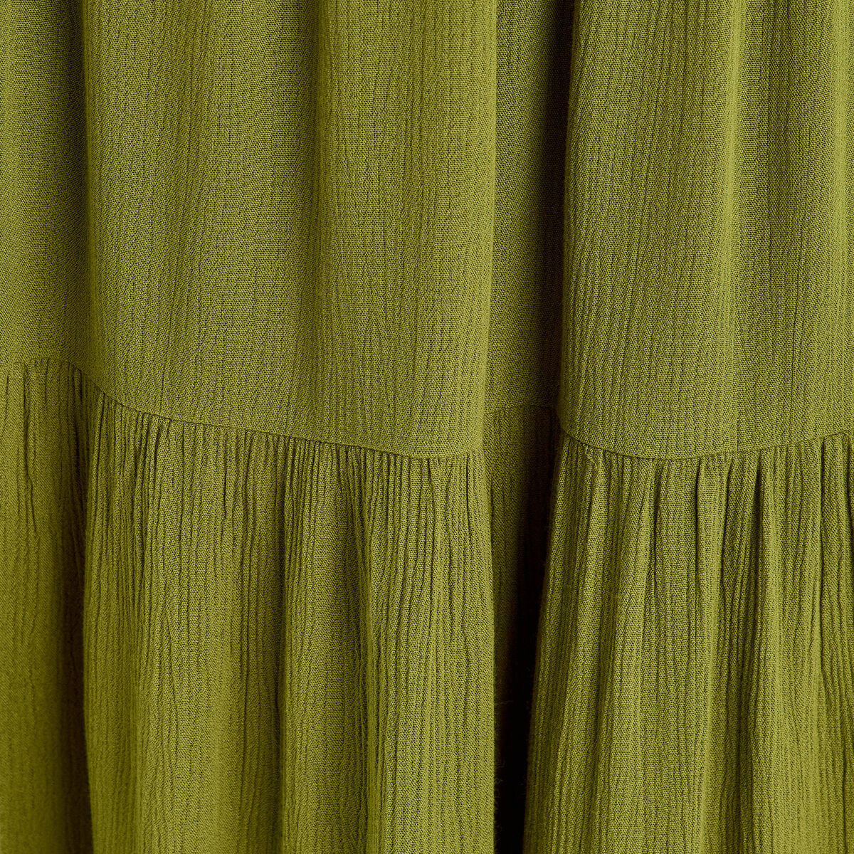 Jupe longue évasée vert foncé femme