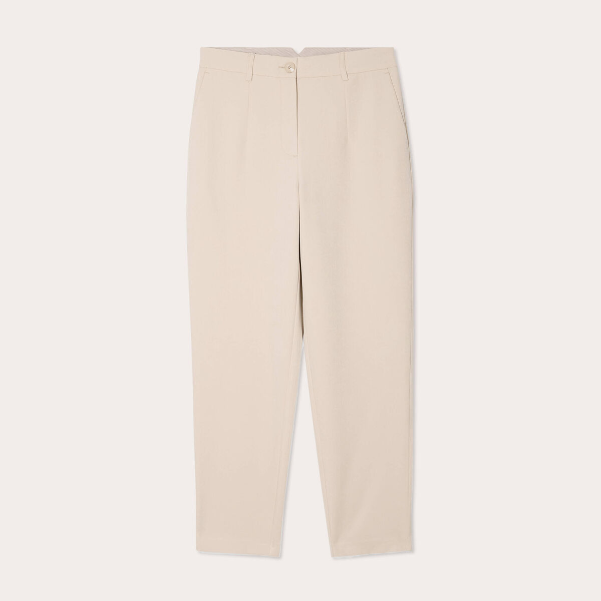 Pantalon carotte taupe femme