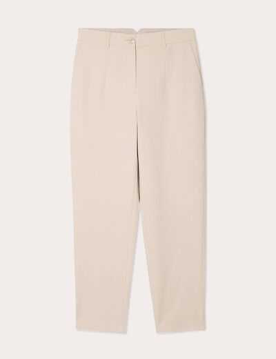 Pantalon carotte taupe femme