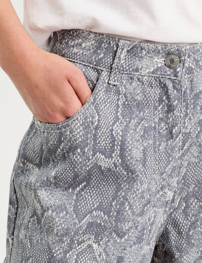Pantalon ballon large bleu gris femme