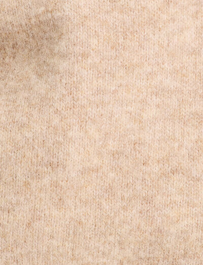 Pull manches longues et noeud beige femme