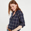 Chemise manches longues bleu foncé femme