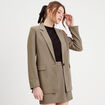 Veste blazer fluide vert kaki femme