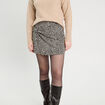 Jupe-short droite effet noué noir femme