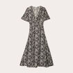 Robe longue évasée blanc femme