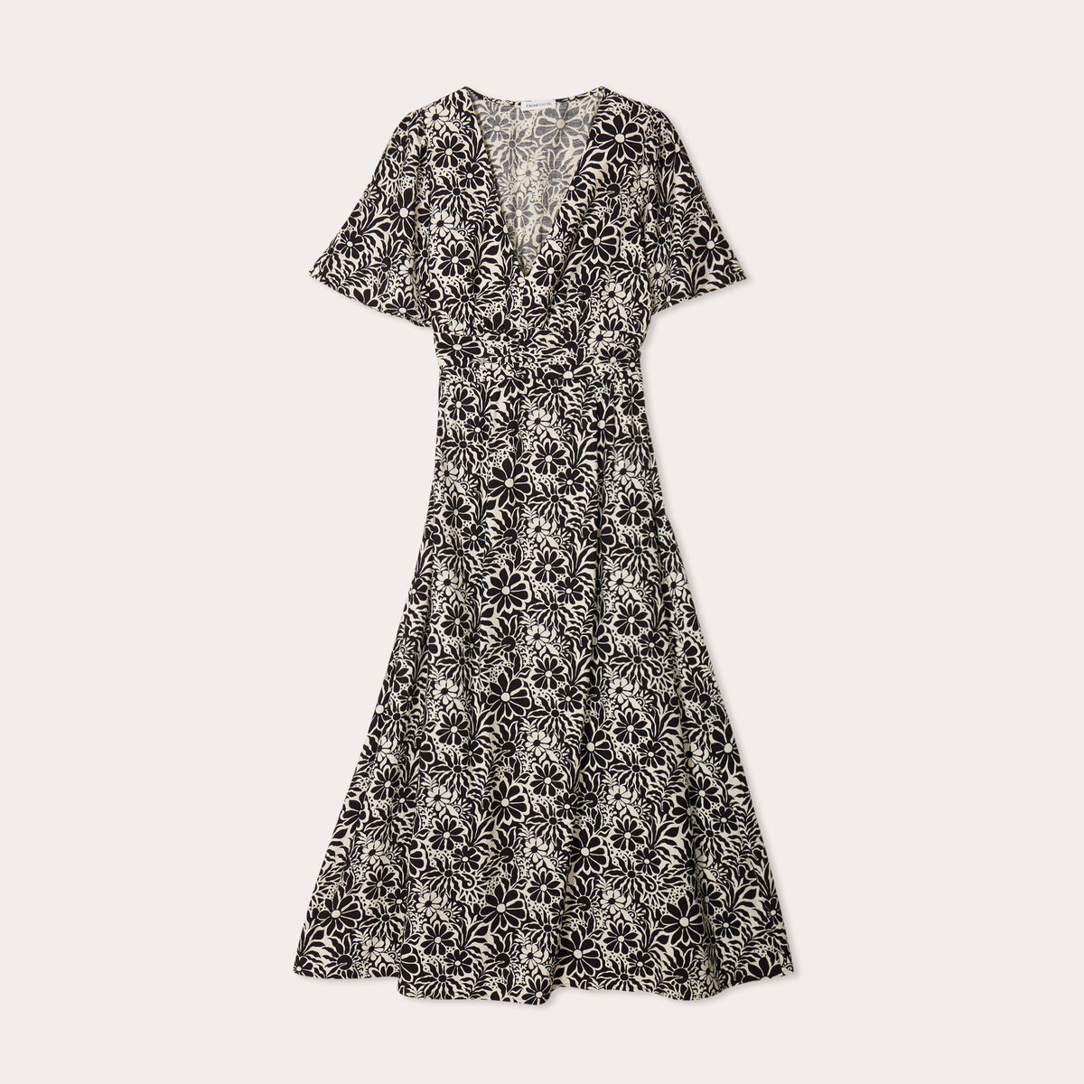 Robe longue évasée blanc femme