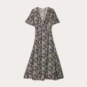 Robe longue évasée blanc femme